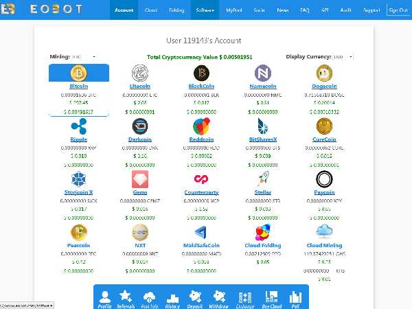 Eobot.com Настоящий облачный майнинг криптовалют