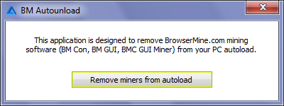 Программа BM Autounload удаляет из автозапуска любое наше программное обеспечение browsermine.com